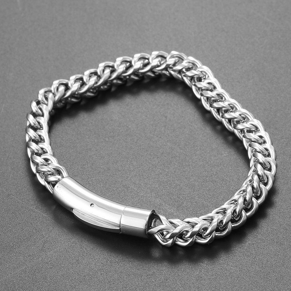 Custom 6mm Stainless Steel Two-sided Bracelet Gold Chain Style for Rapper | Caratix - CaratixJewelry